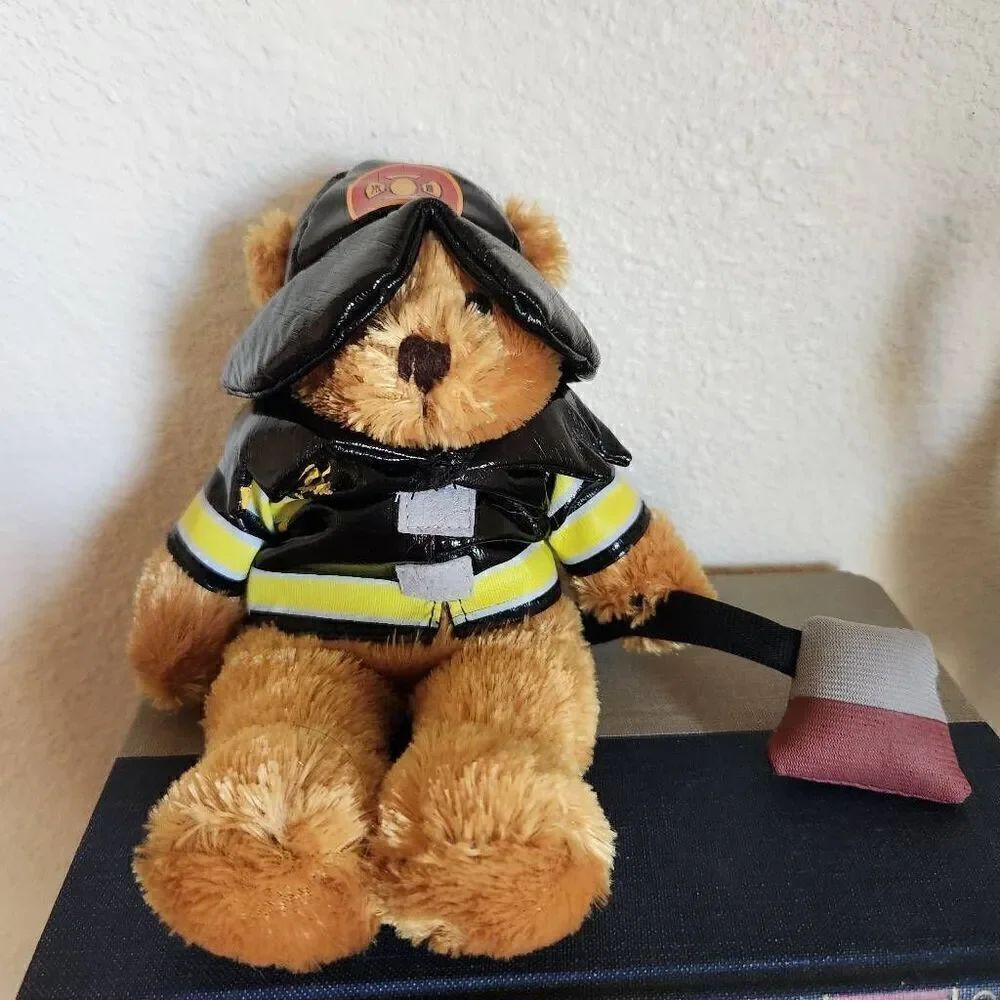 Firefighter plush bear toy 2010 plushland fireman firebear